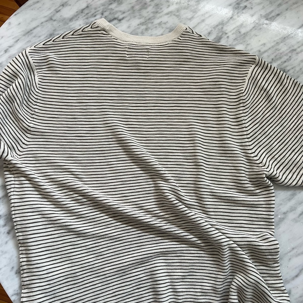 American Eagle Outfitters Black and White Striped Tee